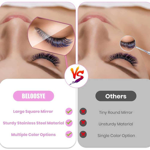 กระจกแต่งขนตาแบบมืออาชีพ สองด้าน มีไฟส่องสว่าง มองเห็นชัดเจน - Product Image 5