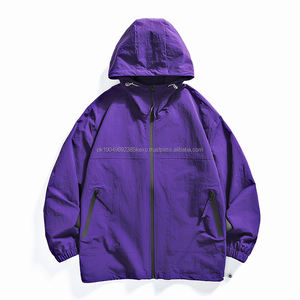 เสื้อแจ็คเก็ตกันลมกันน้ำสำหรับเดินป่ากลางแจ้งแบบมีฮู้ดพร้อมซิป  รับสกรีนโลโก้ หลายขนาด ความยาวปกติ - Product Image 2