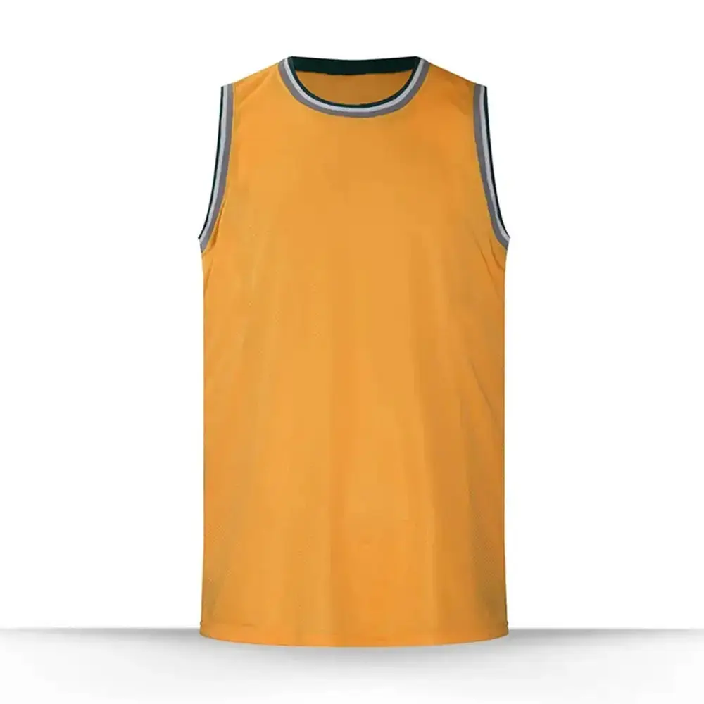 Noms personnalisés classiques Sublimation maillot de basket-ball design uniforme couleur jaune