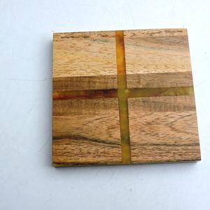 <b>White</b> Marble & Acacia Wood Stone <b>Coasters</b> Mat Pad High Quality Handmade Product Made in India - Product Image 3