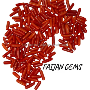 ปะการังแดงธรรมชาติอัญมณีทรงแคปซูลอัญมณีทรงหลวมทำด้วยมือสำหรับทำเครื่องประดับจี้ - Product Image 1