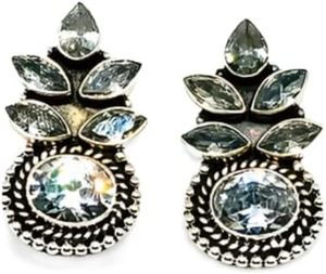 Pendientes de Botón para Mujer, Circonita Cúbica Natural, Regalo de Aniversario, Joyería Hecha a Mano, Plata de Ley 925 - Product Image 3