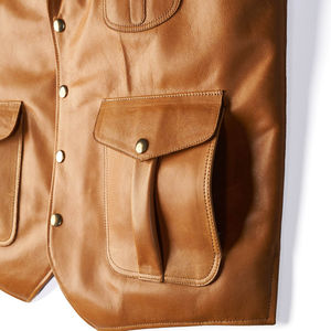 Chaleco de cuero sin mangas de moda de talla grande para hombre, Chaleco de cuero de moto para hombre, chaleco de cuero de vaca - Product Image 6