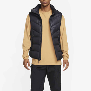 Veste matelassée sans manches pour homme de haute qualité, personnalisée en gros, col montant, fermeture éclair, imperméable, écologique, vêtements d'extérieur - Product Image 3
