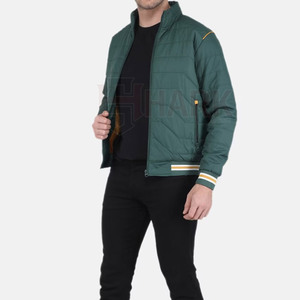 High-Street personalizar logotipo impreso OEM chaqueta acolchada para hombre tela de lona rayas parte inferior de talla grande hombres Streetwear temporada de invierno - Product Image 5
