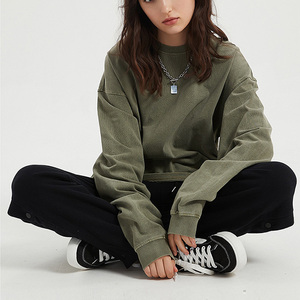 310 Gsm nouveau Style col rond personnalisé à manches longues T-shirt lavé à l'acide poids lourd hommes à manches longues T-shirt pour hommes livraison DDP - Product Image 4