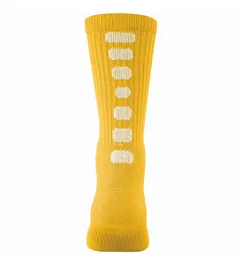 男士户外运动防滑袜子定制足球白色抓手袜设计师足球袜带标志