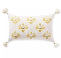 Penjualan laris 2025 bantal kustom bordir bunga Pastoral Amerika sarung katun Linen bantal Dekor rumah bunga