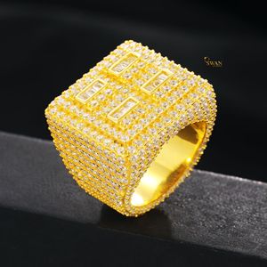 Luxe 10K Or Massif Moissanite Bague De Mariage Plein Glacé Prong Réglage Hip Hop Style Déclaration Bijoux Hommes - Product Image 2