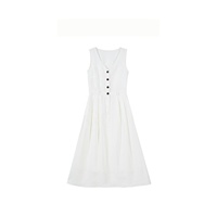Robes décontractées pour femmes, en lin 100% tissé, respirantes, coupe trapèze, sans manches, couleur unie, personnalisables, faible MOQ, vente en gros, été, OEM