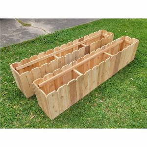 Jardinera Rectangular Grande de Madera de Pino para Exteriores, 20 Pulgadas, 5.5 Litros de Capacidad, Diseño Moderno, Maceta Decorativa para Patio y Jardín - Product Image 2