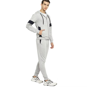 2026 nouveau personnalisé en gros qualité Premium 100% coton survêtement hommes polaire 2 pièces plaine fermeture éclair survêtement sweats à capuche hommes - Product Image 6