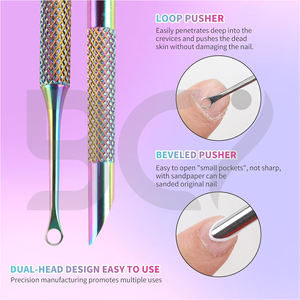 Poussoir à cuticules en acier inoxydable pour prétraitement, poussoir à cuticules rond pour salon et usage domestique EXPERT 51 - Product Image 2