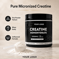 Créatine monohydrate pure en poudre 300g, complément pré-entraînement pour la musculation, la force, la récupération et l'énergie, étiquette privée OEM