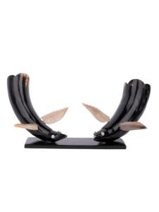 Sculpture de poisson décorative en corne de buffle artisanale, art en corne naturelle pour une décoration élégante à la maison ou au bureau - Product Image 3