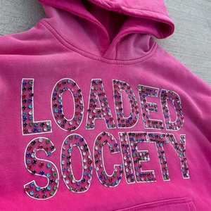 Vente en gros de streetwear de haute qualité en éponge française 100% coton avec étiquette de ligne noire imprimée bouffante LOGO personnalisé sweats avec strass pour hommes - Product Image 5