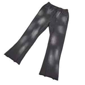 Streetwear Hombres French Terry Flare Pantalones de chándal delgados Slim Fit transpirable Heavyweight Stacked Flare Sweat Pants Hombres - Product Image 1