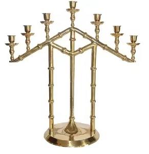 Portavelas de Metal Menorah con 7 brazos Diseño elegante Soporte de vela decorativo de lujo hecho a mano para decoración elegante del hogar - Product Image 3
