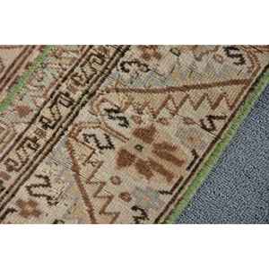 Alfombra Turca Pequeña de 2.6x3.8 pies (79x115 cm), Alfombra Vintage Azul Sólida - Product Image 5