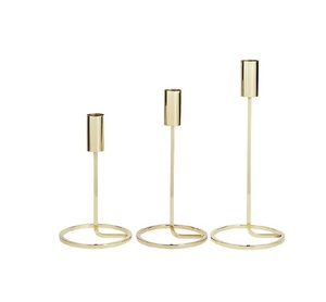 Pièce maîtresse décorative en laiton bougeoir conique en métal de vacances en fer forgé 3 chandelier support Vintage pour la maison et le cadeau - Product Image 1