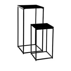 Table basse noire décorative pratique, moderne, du milieu du siècle, facile à assembler - Product Image 2