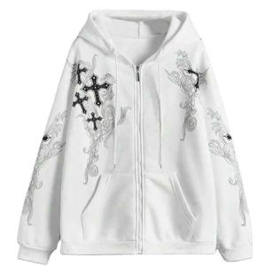 Sudadera con capucha bordada personalizada con logotipo personalizado, tela duradera perfecta para ropa de calle de marca comercial y trajes de gimnasio - Product Image 1