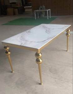 Meubles modernes de salon, table basse ronde en acier inoxydable avec dessus en marbre pour la maison, table basse de luxe pour hôtel - Product Image 4