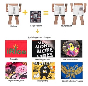 Polyester Double Couche Hommes Shorts Entrejambe Noir Personnalisé polyester natation taille élastique Gym Shorts Pour vêtements de sport pour femmes - Product Image 5