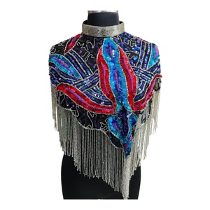 2025 Beaded <b>Sequins</b> cape with high quality <b>fabric</b> at best prices from India - Product Image 1