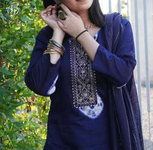 ชิโบริหนักและงานปักลาย kurti กับ dupatta สำหรับงานแต่งงานสวมใส่กลางแจ้ง - Product Image 5