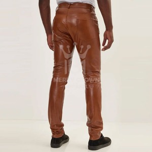 Pantalon en cuir de haute qualité pour l'hiver, coupe droite mi-longue, tissu en toile léger et écologique, tailles et couleurs personnalisées disponibles pour hommes - Product Image 3