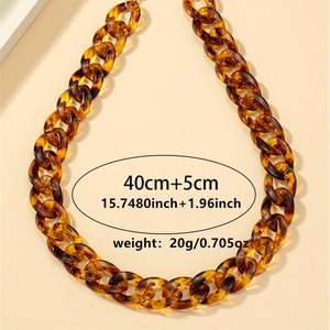 Résine grosse chaîne collier acrylique surdimensionné déclaration bijoux audacieux collier élégant bijoux pour femmes accessoires de fête - Product Image 1