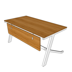 YBamboo BFYB007 160x80cm Simple Design Ergonomic <b>Computer</b> <b>Desk</b> Wooden Table with Adjustable Iron Legs for Hotel or Home Office - Product Image 5