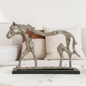 Escultura de aluminio con acabado antiguo para decoración del hogar con detalles hechos a mano y estructura de diseño moderno abstracto artístico - Product Image 2