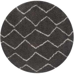 Tapis d'intérieur en fourrure gris foncé de style marocain 840 Set - Product Image 3