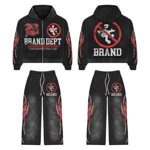 Manufacturer Custom Men's Winter Heavy <b>Weight</b> Tracksuits Comfortable Breathable Black Color Screen Printing Design Clothing - Product Image 1