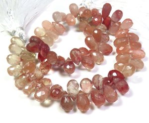 Cuentas de Labradorita Andesina Roja Natural de Alta Calidad, Corte Facetado en Forma de Lágrima, 8 Pulgadas, Piedras Preciosas Sueltas - Product Image 5