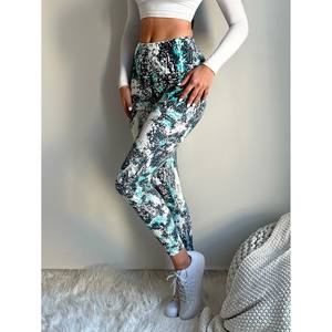 Leggings à imprimé abstrait taille haute pour femmes DK816-1, pantalon de yoga en lycra longueur cheville avec ceinture élastique pour un confort optimal lors de vos séances de fitness - Product Image 5
