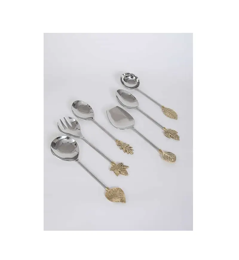 Sendok garpu baja Set peralatan makan untuk rumah dapur memasak makan malam penggunaan penjualan terbaik buatan tangan logam desain terbaik set alat makan harga bagus