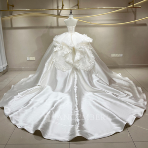 Vestido <span class=keywords><strong>de</strong></span> Novia <span class=keywords><strong>de</strong></span> Lujo Jancember JFH107, Estilo Princesa, Satinado, con Apliques Florales 3D en Capas, 2026 - Product Image 2