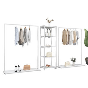 Soporte para ropa, soporte de exhibición de ropa de Metal, suministros de Boutique, estante de exhibición de ropa blanco para tiendas de ropa - Product Image 3
