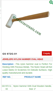Marteau en nylon pour bijoutiers avec tête ovale GS 972G-02 Outils de bijouterie en plastique durable pour usage professionnel - Product Image 2