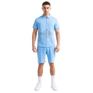 Conjunto Deportivo de Verano 2025 para Hombre, Transpirable, 100% Algodón, Verde Menta y Gris, Personalizable, Ligero, Corte Moderno, Dos Piezas, para Gimnasio - Product Image 6