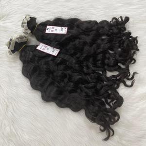 Gran oferta, extensiones onduladas de cuerpo alineado con cutícula 100%, sin enredos, ondas naturales profundas sueltas, 100%, cinta cruda china, paquetes de cabello humano - Product Image 3