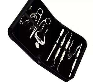 Ensemble chirurgical dentaire MEDZORA SURGICAL en acier inoxydable 9 pièces, kit complet, pochette noire, instruments vétérinaires, best-seller - Product Image 3