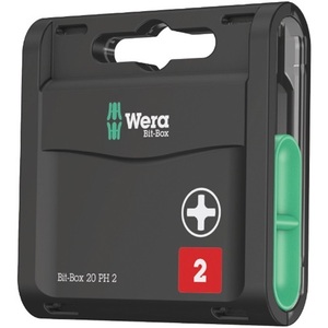 <b>Screwdriver</b> Bit Set 1/4" T25 25mm Length DIN ISO 1173 Form C 6.3 20-Piece Plastic Box by WERA - Product Image 1