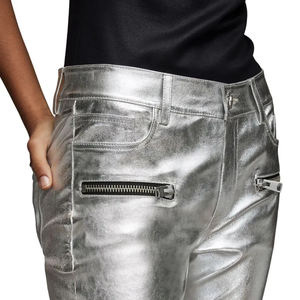 Nueva moda de invierno frente plano de cuero genuino pierna recta de alta calidad para mujer Casual a prueba de viento pantalón impermeable 2023 - Product Image 5