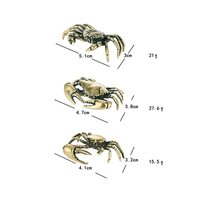 Statuette miniature de crabe en laiton, petite figurine d'animal rétro, décoration artistique, ornement de Noël, artisanat écologique pour la maison