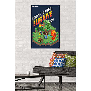 Modern Style Minecraft <b>Poster</b>-Create Explore Survive-Wall Usage Paper Material - Product Image 2