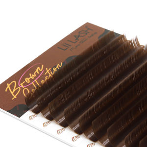 LiiLash bandejas de extensión de pestañas marrones pestañas de seda de longitud mixta productos de pestañas marrones naturales individuales aspecto diario al por mayor - Product Image 3
